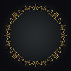 Luxury decorative round frame. Retro ornamental frame, vintage circle ornaments, ornate border. Decorative wedding frames, antique museum image borders. Isolated vector icon