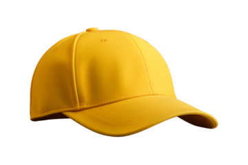 Yellow Baseball Cap Mockup on Transparent
