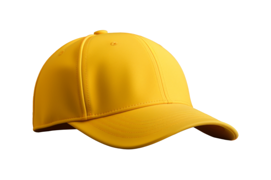 Yellow Baseball Cap Mockup on Transparent