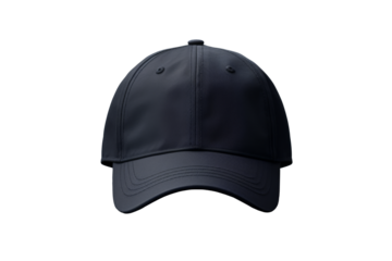 Sleek Black Cap Mockup on Transparent Background