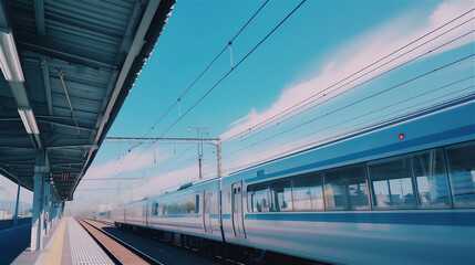 Obraz premium 青空と電車