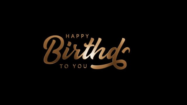 Happy birthday word lettering animated. hand lettering happy birthday