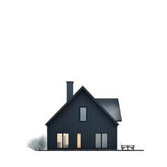 Obraz premium Simple Black House Isolated