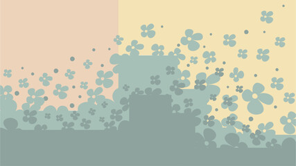 Abstract background with flowers, dots, vintage.