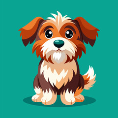 Adorable Fluffy Puppy with Floppy Ears a vector illustration