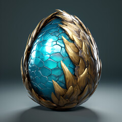 Enchanted Easter Egg: Glowing 3D Rendering with Intricate Details and Magical Aura