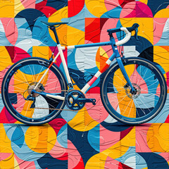 Fototapeta premium Bicycle pop art cartoon repeat pattern