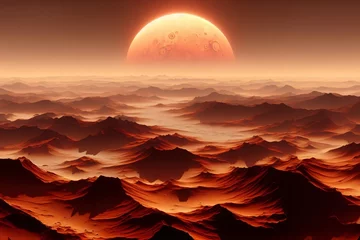 Fotobehang Epic Mars landscape, captivating view © Hanna