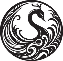 Elegant Swan in Circular Design