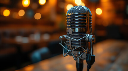 microphone with podcast cover image