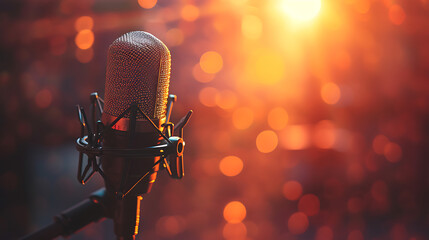 microphone with podcast cover image