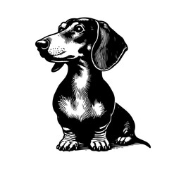 Dachshund Dog hand drawn vector illustration graphic asset