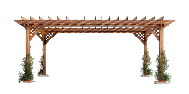 Wooden Pergola Isolated
