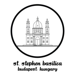 Circle Icon St Stephen Basilica. Vector illustration