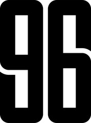 Number 96 logo design