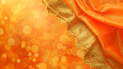  Luxurious Golden Fabric Texture with Bokeh Effect, Elegant Background Concept, Festive Decoration...