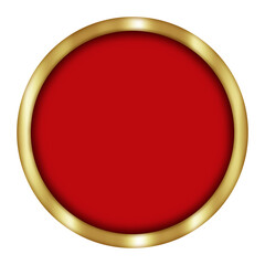 Red Circle with Golden Border. Can be used as a Text Frame.