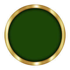 Green Circle with Golden Border. Can be used as a Text Frame.