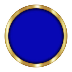 Blue Circle with Golden Border. Can be used as a Text Frame.