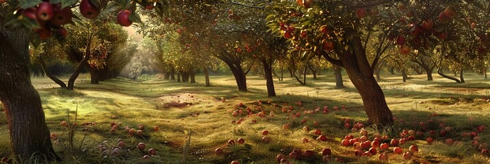 Orange grove with trees filled with colorful fruits