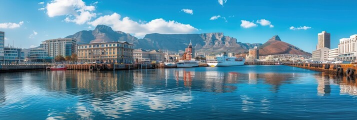 Fototapeta premium Cape Town, South Africa Urban city concept with skyline
