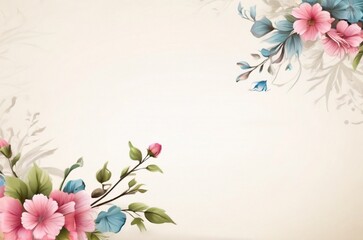 Elegant watercolor floral frame background design with empty space