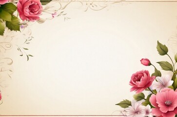 Elegant watercolor floral frame background design with empty space