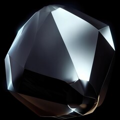 Close-up of black obsidian stone mineral crystal AI generated