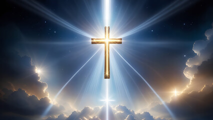 Fototapeta premium Cross shaped light beams