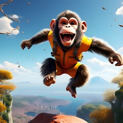 Monkey playing kung fu