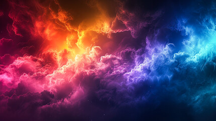 Abstract background colorful clouds, night clouds, Dark Sky Storm A vibrant nature illuminated by flashes of lightning and engulfed in swirling clouds, ultrawide background cover banner
