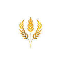 Yellow wheat logo symbol on transparent background png.