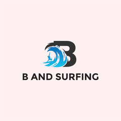 B AND SURFING LOGO