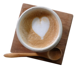 Cup of coffee latte with heart shape isolated on Cup of coffee latte with heart shape isolated on transparent background