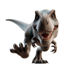 dinosaur towards camera isolated on white background