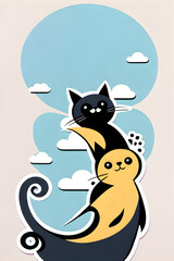 Cute cats. Generative AI