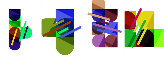 Geometric composition abstract background poster set for wallpaper, business card, cover, poster, banner, brochure, header, website