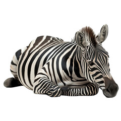 Fototapeta na wymiar Zebra Laying Down Isolated