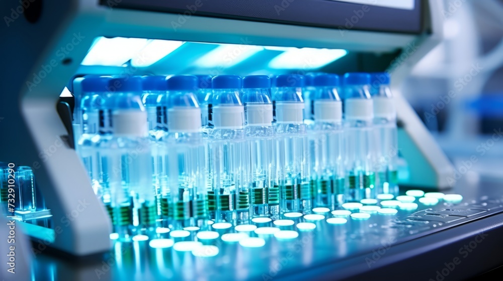 Poster closeup of a dna sequencing machine in action