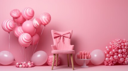 A bubblegum pink background for a fun and sweet touch