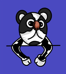 icon vector illustration of a cute baby panda