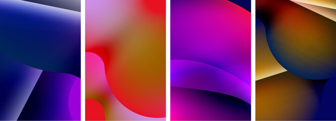 Fototapeta premium Liquid abstract shapes with gradient colors. Abstract backgrounds for wallpaper, business card, cover, poster, banner, brochure, header, website