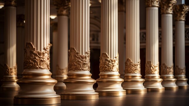 Decorative columns in a classical theater