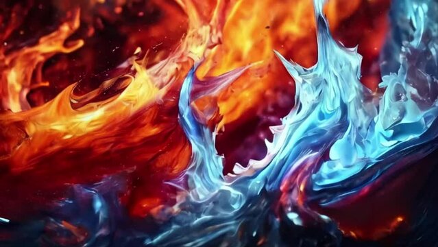 ice and fire abstrack background