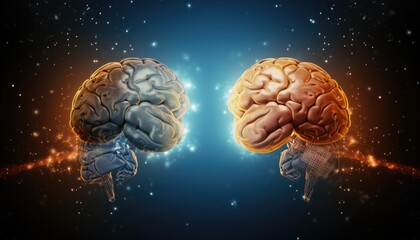 The concept of the human brain. The right creative hemisphere versus the left logical hemispher