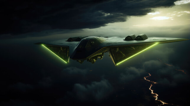 Light Green and Blacktealth Bomber: A Technological Marvel