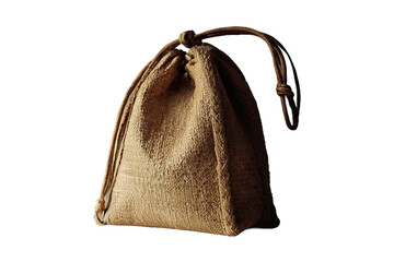 Tote bag fabric or cloth brown color shopping sack mockup isolated on white background. Clipping path.