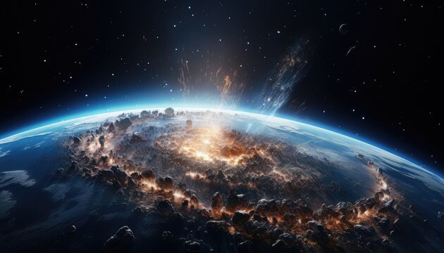 Very high definition picture of planet earth in outer space
