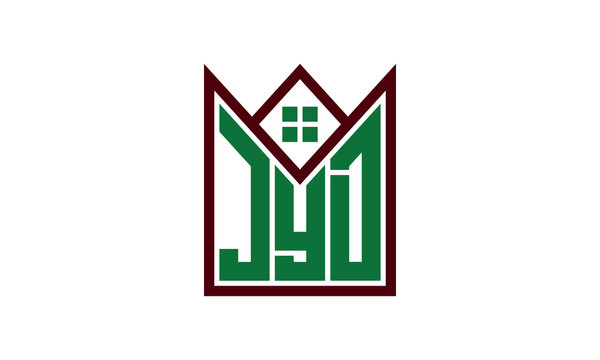 JYD initial letter real estate builders logo design vector. construction ,housing, home marker, property, building, apartment, flat, compartment, business, corporate, house rent, rental, commercial