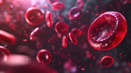 Detailed view of circulating leukocytes under high magnification, Ai Generated